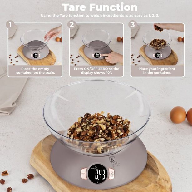 BERLINGERHAUS Váha kuchyňská s miskou Taupe Collection BH-9616