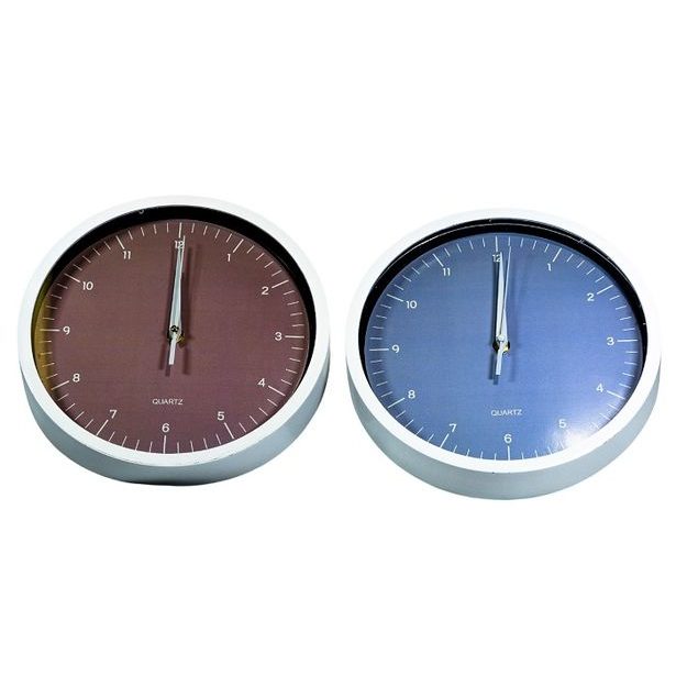 hodiny d25cm, 4BARVY (HA19-6), sklo+rámeček