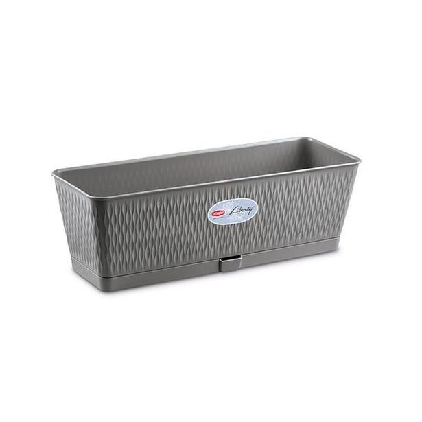 truhlík 50cm kam.šedý LIBERTY+miska,š18,v.16cm, plast