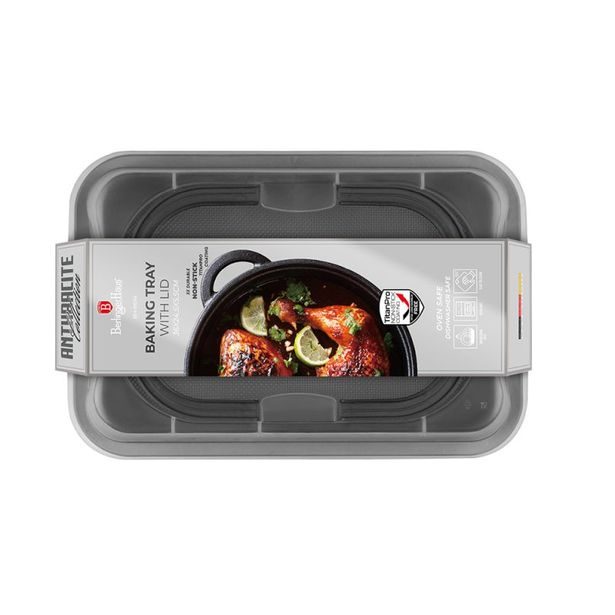 BERLINGERHAUS Plech na pečení s víkem přenosný Antracit Collection BH-8694