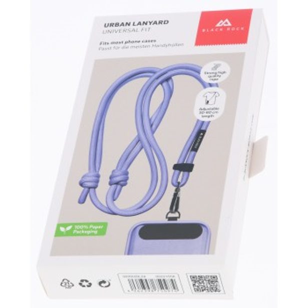 Black Rock Universal Lanyard, šňůrka na mobil, s karabinkou, 30-60 cm, fialová