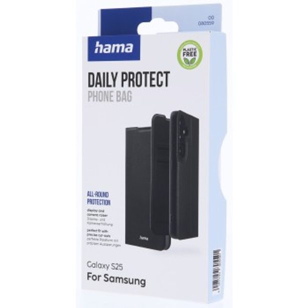 Hama Daily Protect, pouzdro-knížka pro Samsung Galaxy S25, funkce stojanu, černé