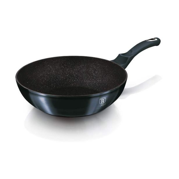 BERLINGERHAUS Pánev WOK s mramorovým povrchem 30 cm Aquamarine Metallic Line BH-6114