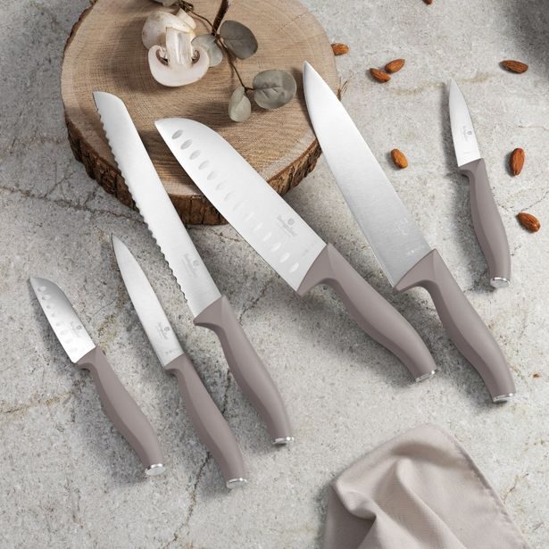 BERLINGERHAUS Sada nožů se stojanem BAMBOO 6 ks Taupe Collection BH-2974