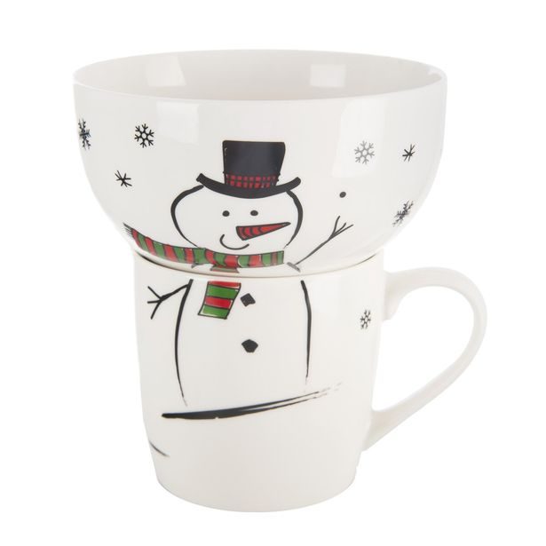 Hrnek s miskou sněhulák 0,35 l