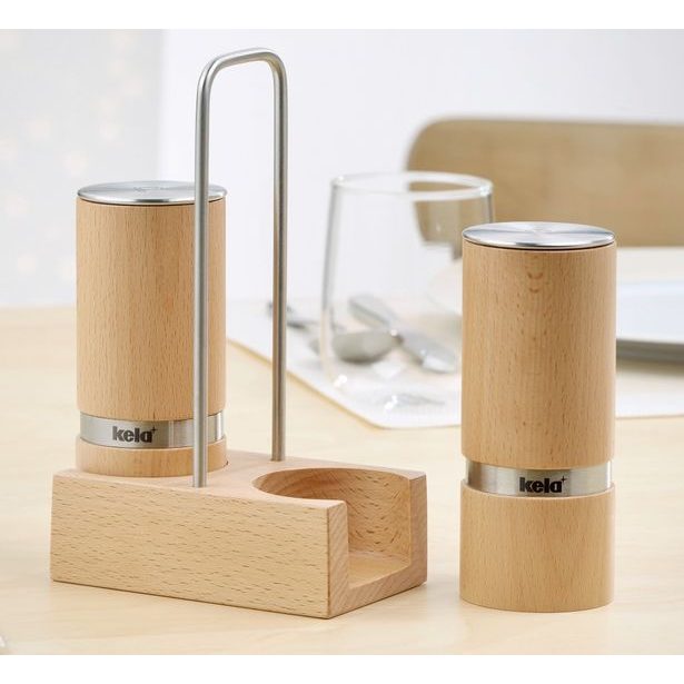 KELA Dochucovací sada na pepř a sůl 3 ks KAURI Buk KL-12193