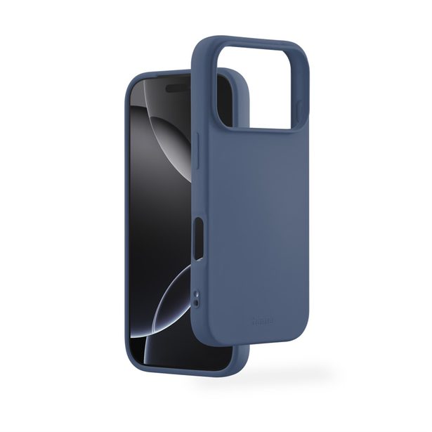 Hama Fantastic Feel, kryt pro Apple iPhone 17 Pro, hebký povrch, modrý