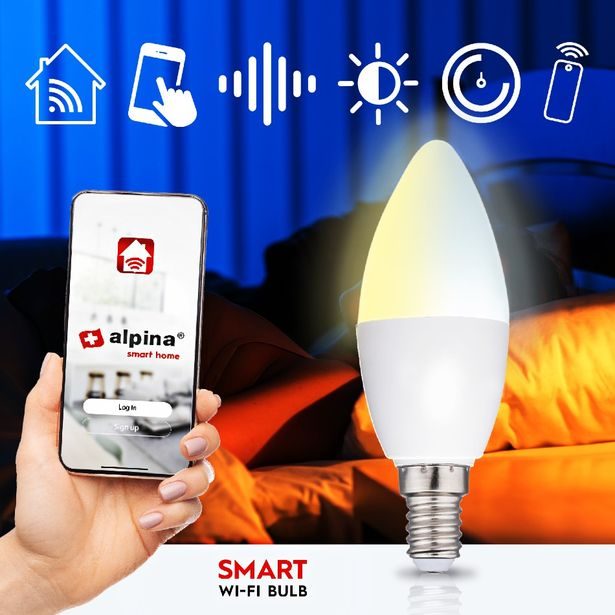 ALPINA Chytrá žárovka LED WIFI bílá stmívatelná E14 ED-225441