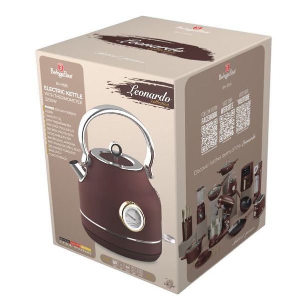 BERLINGERHAUS Rychlovarná konvice retro s teploměrem 1,7 l Leonardo Collection BH-9516