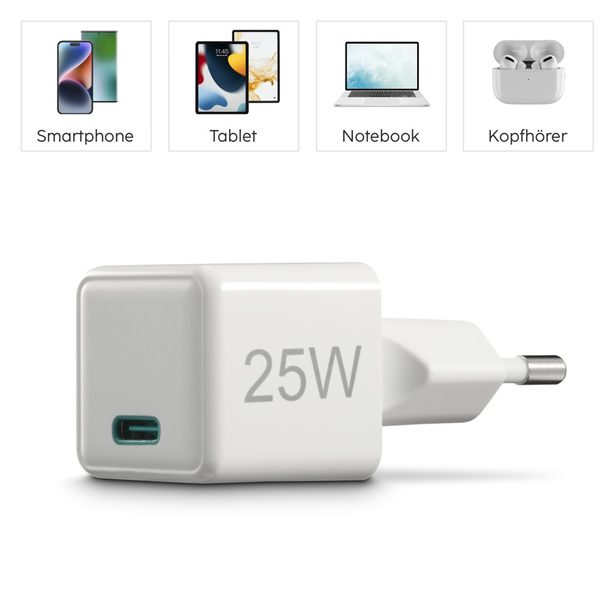 Hama rychlá USB nabíječka, USB-C PD/QC 25 W, super-mini