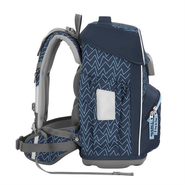 Školní aktovka pro prvňáčky – 4 dílný set, Step by Step BASIS Blue Lines, AGR