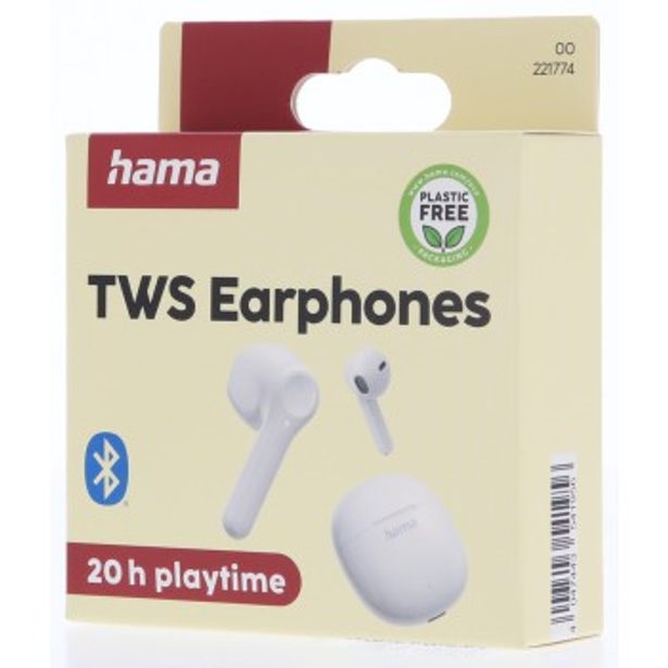 Hama Bluetooth sluchátka Action One, pecky, bílá