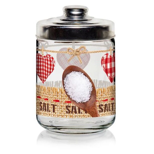 CERVE DÓZA SKLO S VÍČKEM NA SŮL 800ML,VALENTINA DEK.SRDC_hamashop