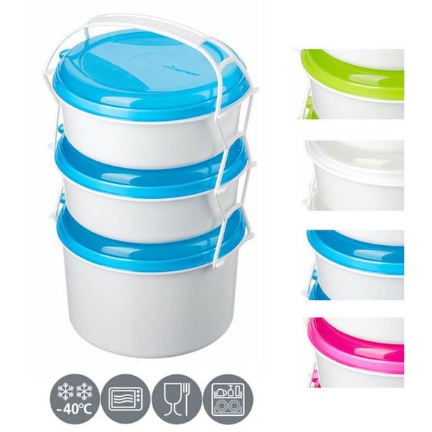 jídlonosič 3D (2x1,0l+1,9l) KOMBI, 3barvy, (i do MV trouby)