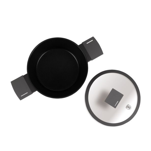 BERLINGERHAUS Kastrol s titanovým povrchem a poklicí 20 cm Antracit Collection BH-8130