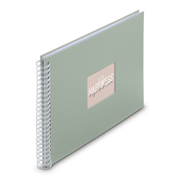 Hama album klasické spirálové FINE ART 36x32 cm, 50 stran, sage, bílé listy