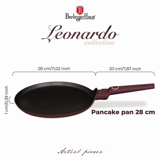 BERLINGERHAUS Pánev na palačinky s titanovým povrchem 28 cm Leonardo Collection BH-8026