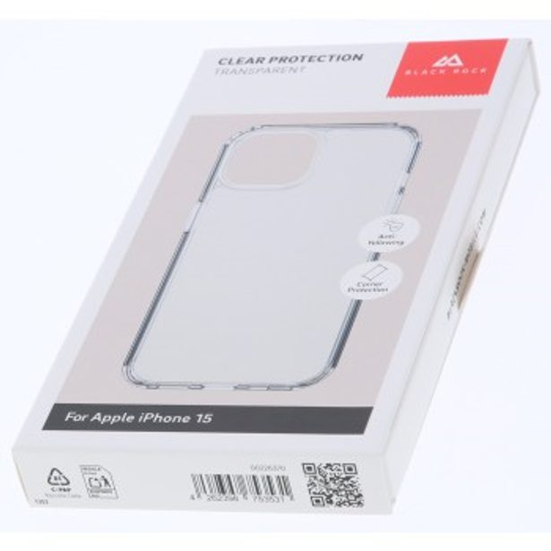 Black Rock Clear Protection Case, kryt pro Apple iPhone 15, průhledný