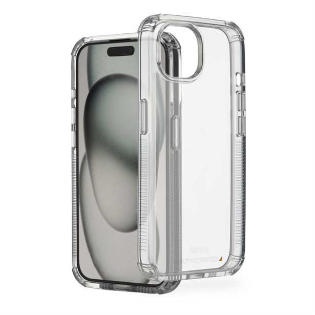 Hama Extreme Protect, kryt pro Apple iPhone 15, materiál D3O®, nežloutne, průhledný