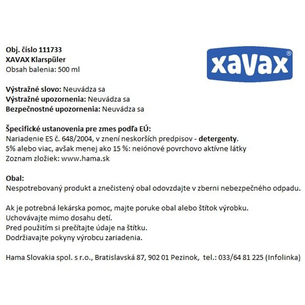 Xavax lešticí prostředek pro myčky na nádobí, 500 ml
