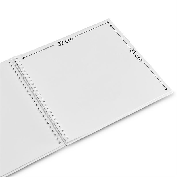 Hama album klasické spirálové FINE ART 36x32 cm, 50 stran, nová černá, bílé listy