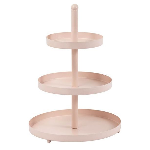 HIT Etažér třípatrový nerez 35 cm pastelová růžová HT-24500468ruzo