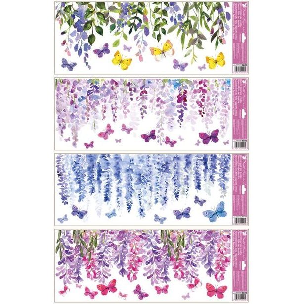 dekorace okenní VISTÁRIE 60x22,5cm, 4barvy, fólie