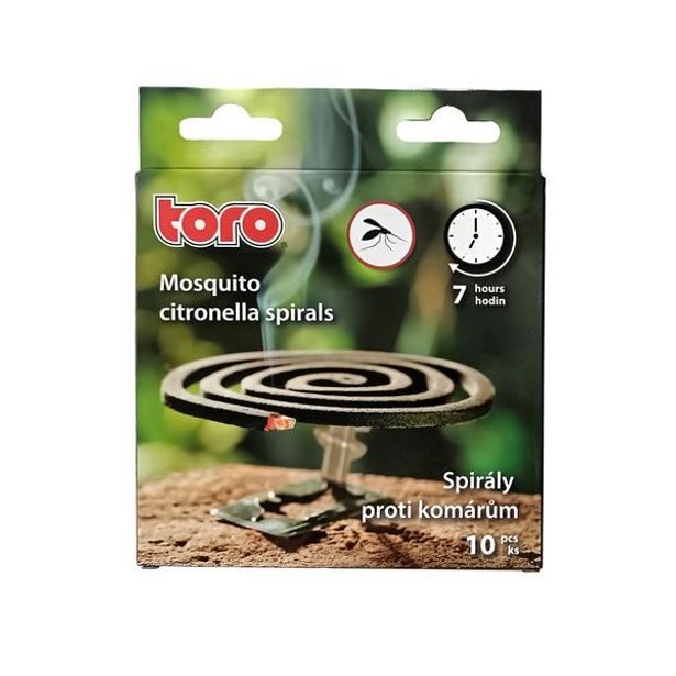 TORO SPIRÁLY CITRONELA PROTI KOMÁRŮM 10KS7H DOBA HOŘENÍ_hamashop