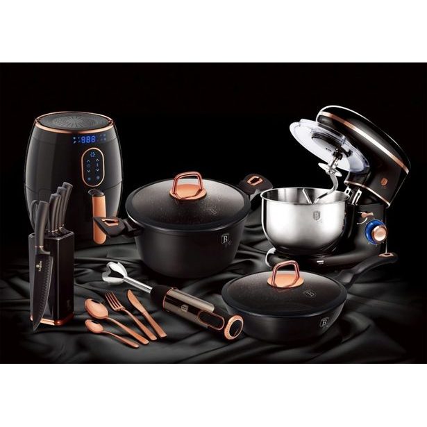 BERLINGERHAUS Pánev WOK s mramorovým povrchem 28 cm Black Rose Collection BH-1638