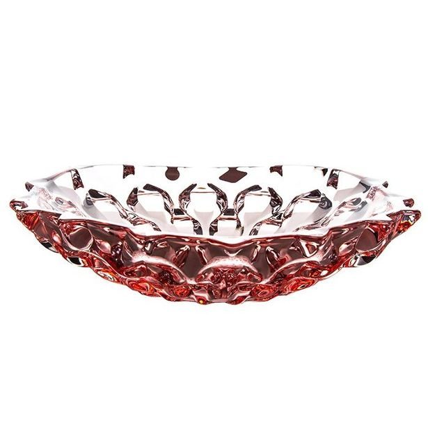 mísa d35cm, BOHEMIA SAMBA PINK, barev. sklo