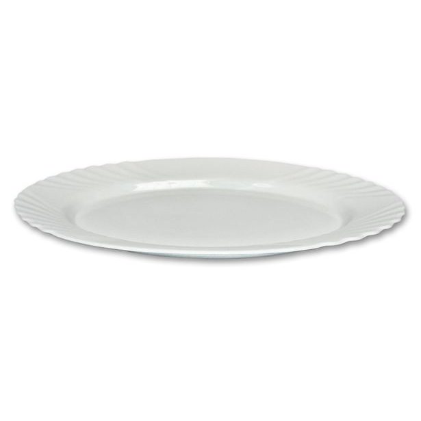 talíř 36cm ovál EBRO bílý, opál.sklo