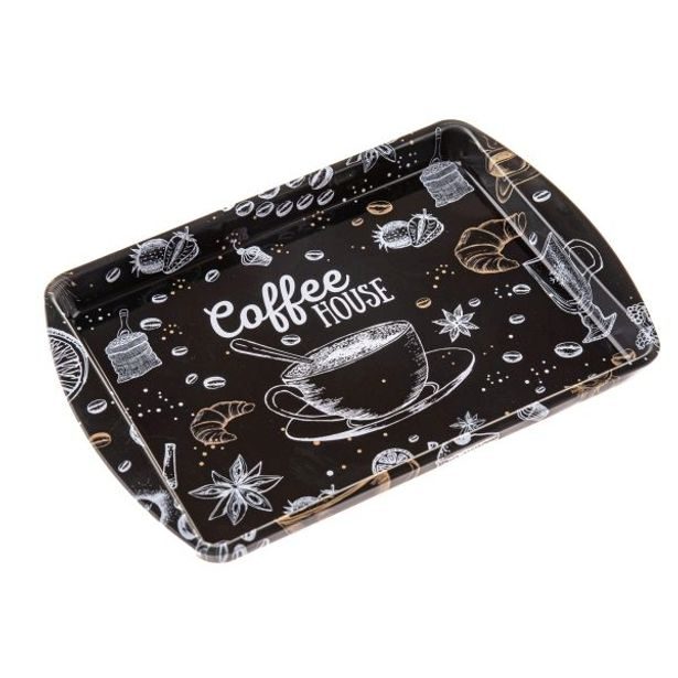 podnos 20x14cm, COFFEE HOUSE, plech