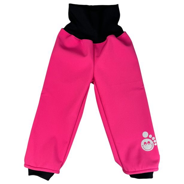 MODADETI Dětské softshellové kalhoty ADELLiNO s fleecem a reflexem růžové