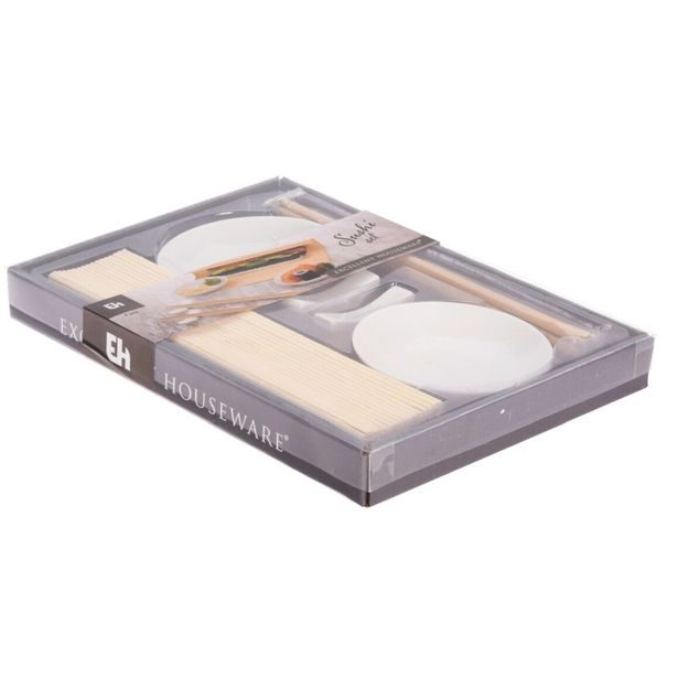 EXCELLENT HOUSEWARE Sushi set porcelán / bambus sada 7 ks bílá KO-278000190bila