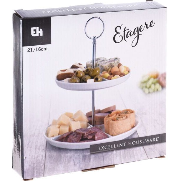 EXCELLENT HOUSEWARE Etažér dvoupatrový porcelánový KO-795880410