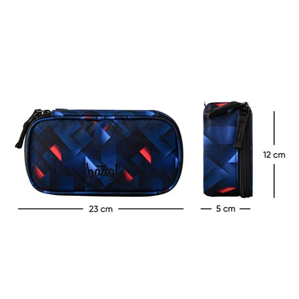 BAAGL Školní penál etue Skate Indigo