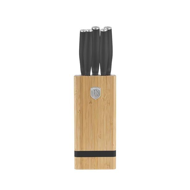 BERLINGERHAUS Sada nožů se stojanem BAMBOO 6 ks Antracit Collection BH-2968