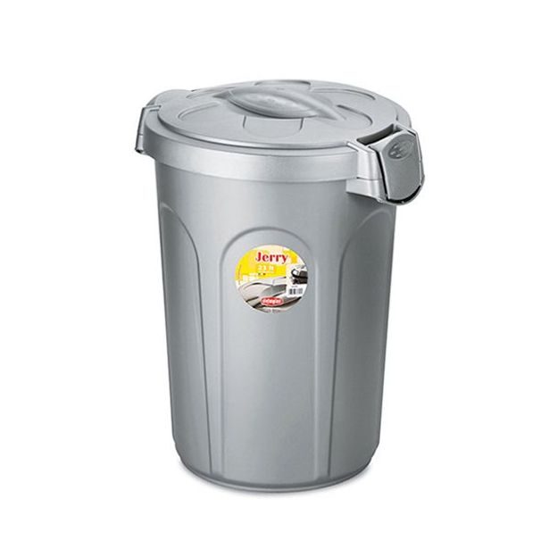 koš odp.23l POPELNICE stříbrná, d37x46 s víkem