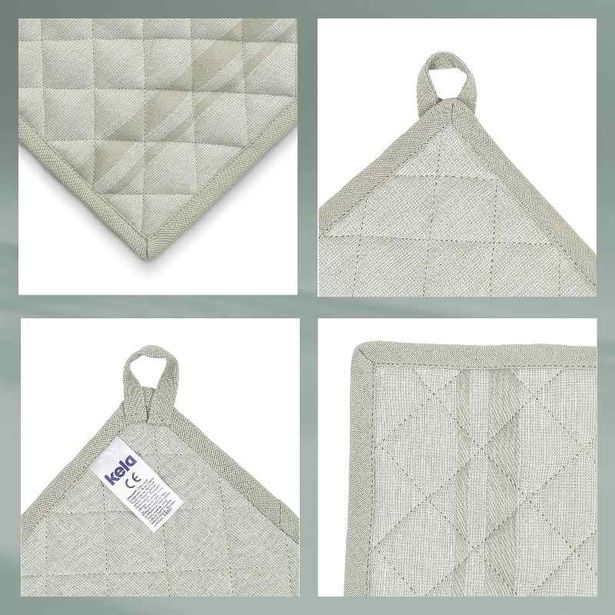 KELA Podložka pod hrnec Tia 100% bavlna kouřově zelená 20,0x20,0cm KL-12744