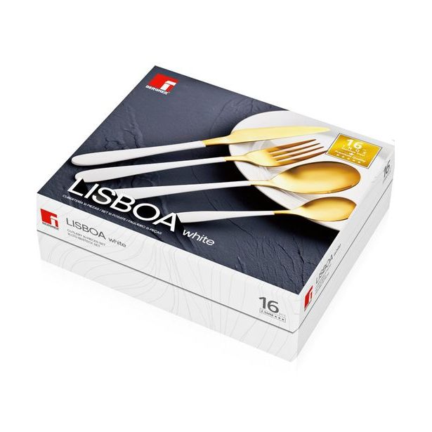 BERGNER Sada příborů nerez 16 ks Lisboa bílá BG-45150-WH