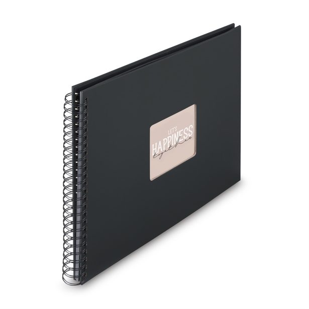 Hama album klasické spirálové FINE ART 36x32 cm, 50 stran, nová černá, černé listy