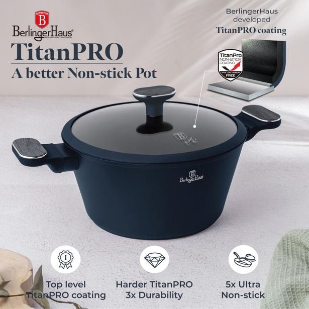 BERLINGERHAUS Sada nádobí s titanovým povrchem 15 ks Deep Sea Collection BH-8382