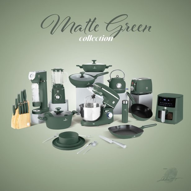 BERLINGERHAUS Sada nádobí s titanovým povrchem 15 ks Matte Green Collection BH-8208