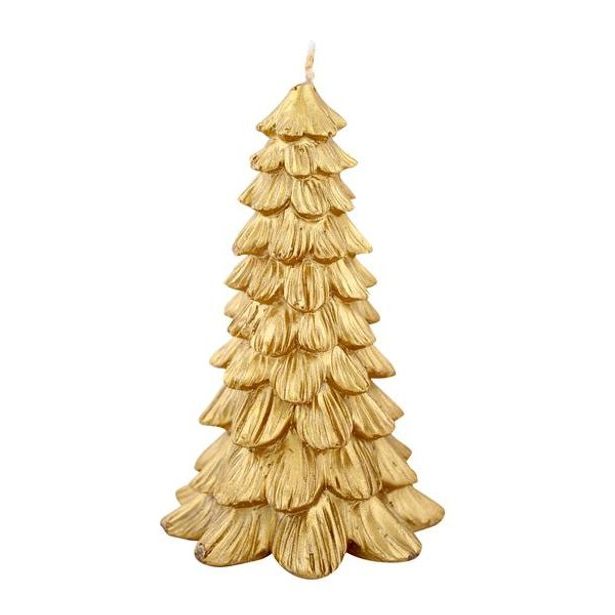 Provence SVÍČKA VÁNOČNÍ STROMEK 8,5X13CM, ZLATÁ_hamashop