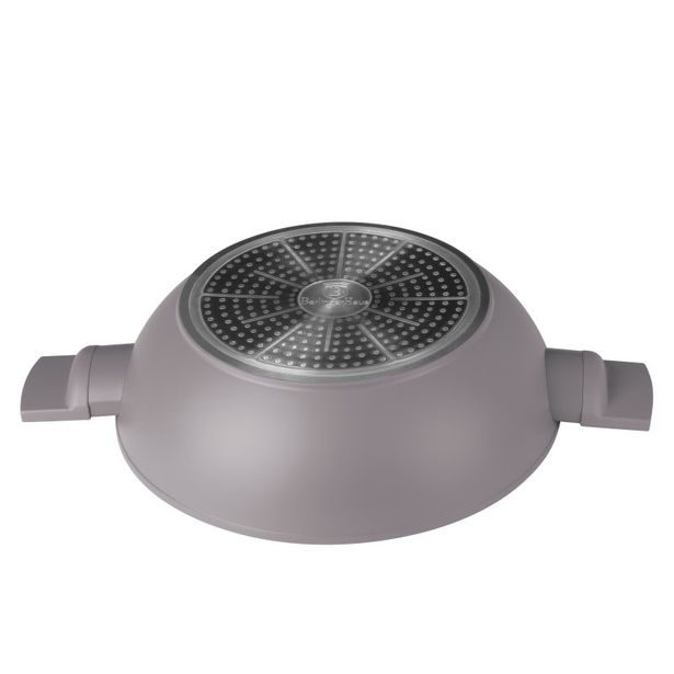 BERLINGERHAUS Pánev WOK s titanovým povrchem a poklicí 30 cm Taupe Collection BH-8095
