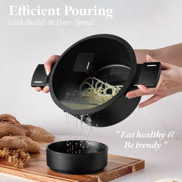 BERLINGERHAUS Kastrol s titanovým povrchem a poklicí 24 cm Matte Black Collection BH-8188