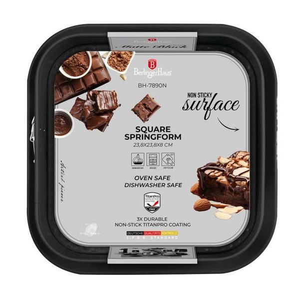 BERLINGERHAUS Forma na dort hranatá s titanovým povrchem 28 x 28 cm Matte Black Collection BH-7890