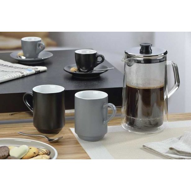 KELA Hrnek keramický 300 ml Mattia sada 2 ks šedá KL-12757