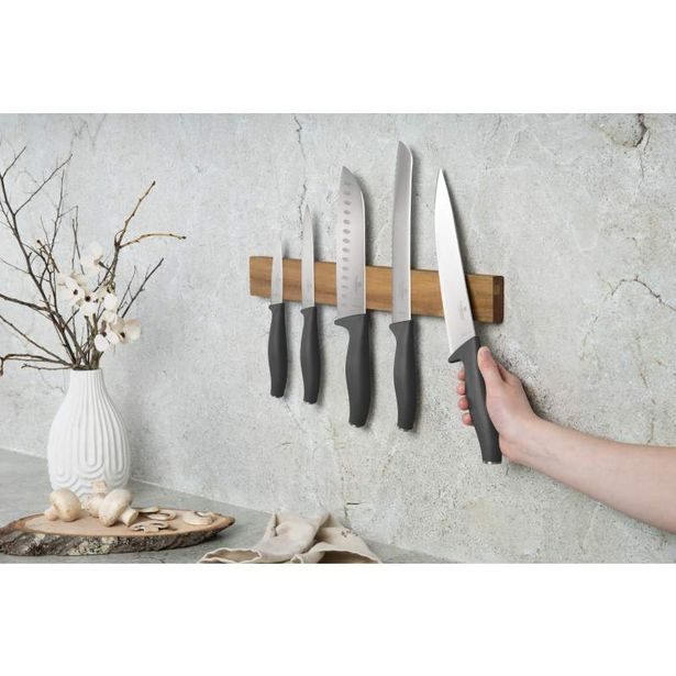 BERLINGERHAUS Sada nožů s magnetickým držákem z akátového dřeva 6 ks Antracit Collection BH-2940