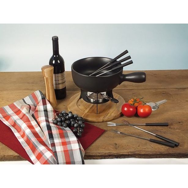 KELA Sýrové fondue COUNTRY nerez / keramika o22 cm KL-16640